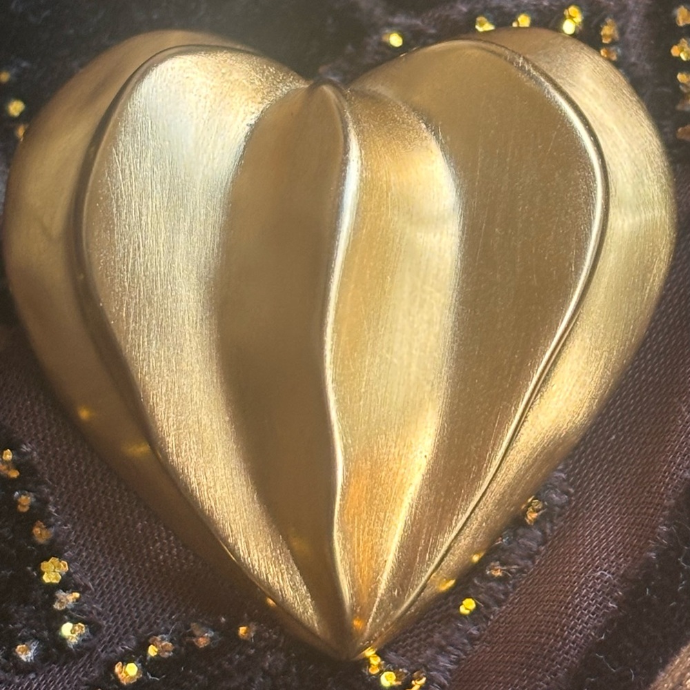 Authentic Givenchy Brushed Gold Heart Brooch with Toggle necklace - Picture 2 of 4